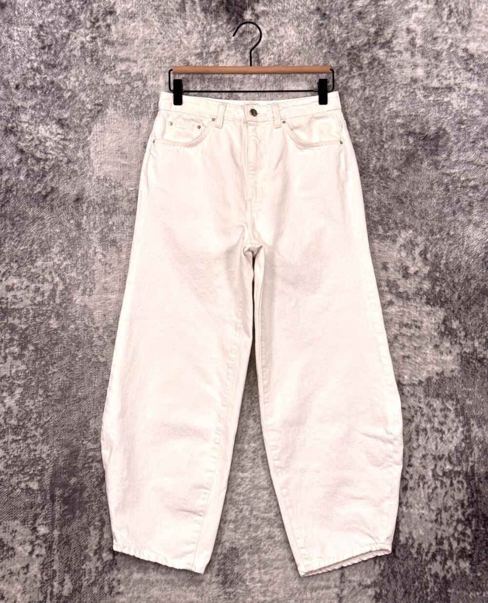 Toteme Barrel Leg Jeans 27 Womens Natural Ecru White Denim